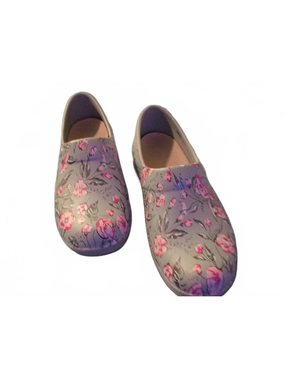 Crocs x Vera Bradley Floral Clogs Gray Pink Floating Garden Mule Shoes Women's